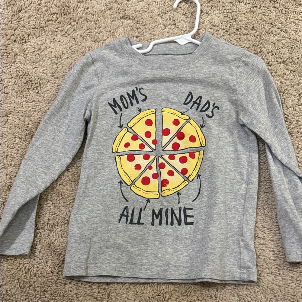 Carter's Gray Pizza Graphic Long Sleeve Tee